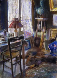 The Studio of Comte Deheaulme de Vallombreuse, 36 Rue Jouffroy, Paris, 1888 (pastel) The Studio of Comte Deheaulme de Vallombreuse, 36 Rue Jouffroy, Paris, 1888 (pastel)