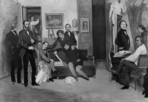 The Studio of the Painter (oil on canvas) (b/w photo) The Studio of the Painter (oil on canvas) (b/w photo)