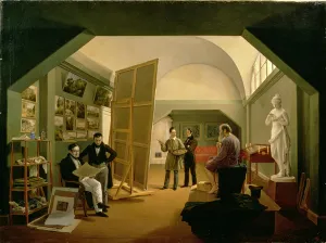 The Studio of Petr Vasilevich Basin (1793-1877) 1833 (oil on canvas) The Studio of Petr Vasilevich Basin (1793-1877) 1833 (oil on canvas)
