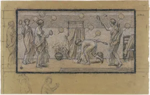 Study for Battledore and Shuttlecock, c.1871 (chalk over graphite on paper) Study for Battledore and Shuttlecock, c.1871 (chalk over graphite on paper)