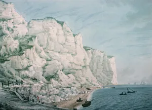 Study of Cliffs: Sailing Vessels in the Offing and Small Boats with Figures near Shore Study of Cliffs: Sailing Vessels in the Offing and Small Boats with Figures near Shore