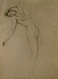 Reclining Gallery: Study for Clyties of the Mist (chalk on paper)