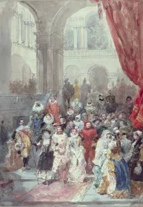 Study for a costume ball given by the Princess of Sagan, 1883 (w/c with graphite Study for a costume ball given by the Princess of Sagan, 1883 (w/c with graphite