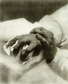 Laid Paper Gallery: Study of Hands, 1915 (gum bichromate print, handmade laid paper)