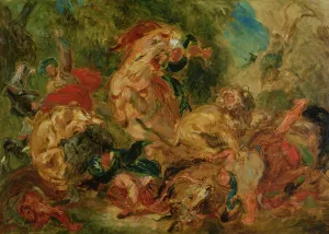 Study for The Lion Hunt, 1854 (oil on canvas) Study for The Lion Hunt, 1854 (oil on canvas)