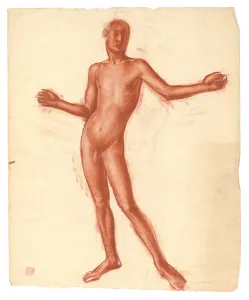 Study of a Male Nude, (sanguine chalk on paper) Study of a Male Nude, (sanguine chalk on paper)