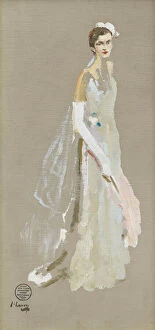 A study of Margaret Campbell, Duchess of Argyll (1912-1993) standing, 1930 (Oil on canvas)