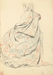 Study for A Parisian Cafe': A Seated Woman's Dress from Behind, c Study for A Parisian Cafe': A Seated Woman's Dress from Behind, c