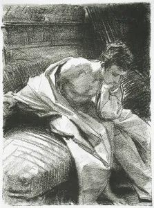 Study of a Young Man Seated, 1895 (lithograph) Study of a Young Man Seated, 1895 (lithograph)