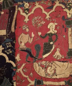 Stumpwork depicting Tristan and Isolde (textile) Stumpwork depicting Tristan and Isolde (textile)