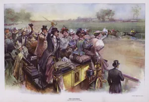 The Suburban: scene at the races (colour litho) The Suburban: scene at the races (colour litho)