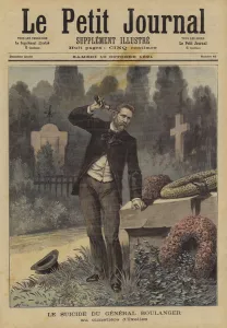 The suicide of General Boulanger (colour litho) The suicide of General Boulanger (colour litho)
