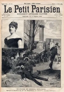 The suicide of General Georges Boulanger (1837-1891) at the cemetery of Ixelles in The suicide of General Georges Boulanger (1837-1891) at the cemetery of Ixelles in