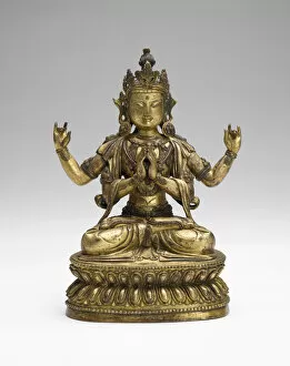 Sukhavati Avalokiteshvara, Late 17th-early 18th centuries (gilded copper alloy)
