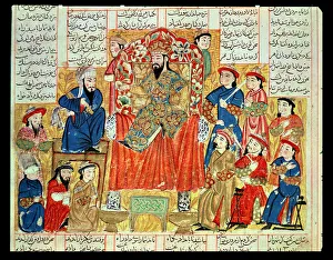 A Sultan and his Court, illustration from the Shahnama (Book of Kings) A Sultan and his Court, illustration from the Shahnama (Book of Kings)