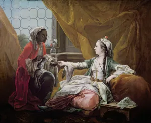 Sultana being offered coffee by a servant (oil on canvas) Sultana being offered coffee by a servant (oil on canvas)