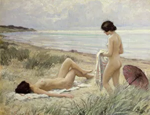 Parasol Gallery: Summer on the Beach (oil on canvas)