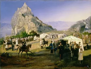 The Summer Camp of the Regiment of Nizhegorodsky Dragoons near Karagach (oil on canvas) The Summer Camp of the Regiment of Nizhegorodsky Dragoons near Karagach (oil on canvas)