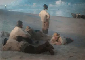 Summer Evening on the Beach at Skagen, 1884 (pastel on canvas) Summer Evening on the Beach at Skagen, 1884 (pastel on canvas)