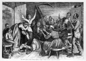 Clapping Gallery: The Sunny South - a revival meeting - a seeker getting religion, pub