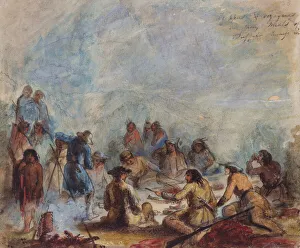 Sunrise, Trappers and Travellers at their Meals of Buffalo Hump Rib, c Sunrise, Trappers and Travellers at their Meals of Buffalo Hump Rib, c