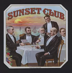 Sunset Club, cigar label (chromolitho)