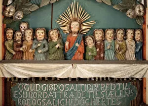 Images Dated 3rd December 2010: Last Supper, detail of the altarpiece (painted wood)