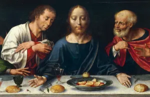 The Last Supper, Christ between John and Peter, 1520 ca, Joos van Cleve (1485-1540 ca) The Last Supper, Christ between John and Peter, 1520 ca, Joos van Cleve (1485-1540 ca)