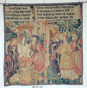 Susanna and the Elders, central panel from the Story of Susanna (tapestry) Susanna and the Elders, central panel from the Story of Susanna (tapestry)