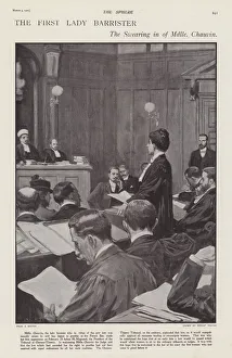 The swearing in of Jeanne Chauvin at the bar in Chateau-Thierry, France (litho) The swearing in of Jeanne Chauvin at the bar in Chateau-Thierry, France (litho)