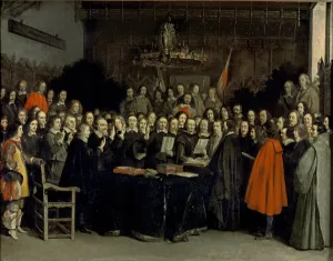 The Swearing of the Oath of Ratification of the Treaty of Munster, 1648 (oil on copper) The Swearing of the Oath of Ratification of the Treaty of Munster, 1648 (oil on copper)