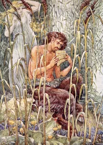 Sweet, piercing sweet was the music of Pan's pipe, illustration from ' Sweet, piercing sweet was the music of Pan's pipe, illustration from '