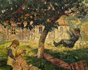 Sitting On Ground Gallery: The Swing; La Balancoire, (oil on canvas)