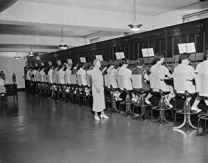 Occupations Gallery: Switchboard Operators, U.S. Capitol Building, Washington DC, USA, July 1937 (b/w photo)