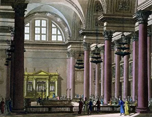 Synagogue Gallery: Synagogue in France, c. 1820 (engraving)