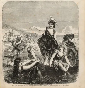 The syrens of the sea, a sketch of the pretty bathers on the French coast at Trouville The syrens of the sea, a sketch of the pretty bathers on the French coast at Trouville