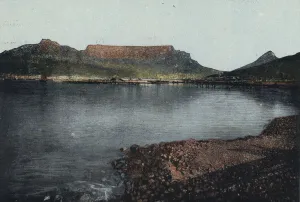 Table Mountain, Lion's Head, and Devil's Peak, from Table Bay (coloured photo) Table Mountain, Lion's Head, and Devil's Peak, from Table Bay (coloured photo)