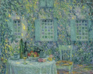 The Table. The Sun on the Leaves, Gerberoy - Peinture de Le Sidaner, Henri (1862-1939) The Table. The Sun on the Leaves, Gerberoy - Peinture de Le Sidaner, Henri (1862-1939)