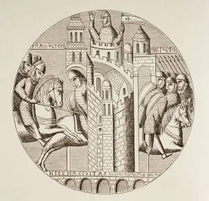 The taking of Nicaea, Turkey, by the crusaders in 1097, c.1880 (litho) The taking of Nicaea, Turkey, by the crusaders in 1097, c.1880 (litho)