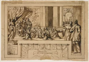 Tamar Presenting Judah with his Staff and Signet Ring (pen & brown ink with grey wash Tamar Presenting Judah with his Staff and Signet Ring (pen & brown ink with grey wash