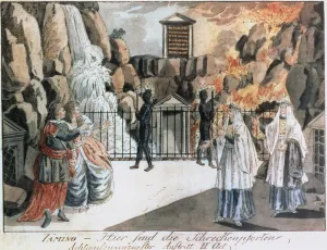 Tamino and Pamina before the temple, scene from The Magic Flute by Wolfgang Tamino and Pamina before the temple, scene from The Magic Flute by Wolfgang