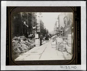 Tammany Street Cleaning before Waring's Day, in front of 9 Varick Place, c Tammany Street Cleaning before Waring's Day, in front of 9 Varick Place, c