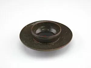 Tea bowl stand, first half of 12th century (stoneware with black slip under celadon glaze)