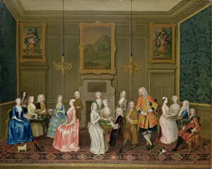 Charles Phillips Gallery: Tea Party at Lord Harringtons House, St. Jamess (oil on canvas)