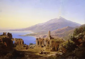 Teatro Greco, Taormina, with Etna beyond, 1852 (oil on canvas) Teatro Greco, Taormina, with Etna beyond, 1852 (oil on canvas)