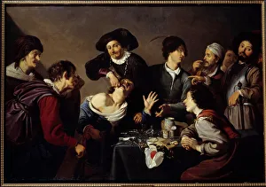 The Teeth Remover A dentist surrounds his assistants and instruments tears a patient's tooth The Teeth Remover A dentist surrounds his assistants and instruments tears a patient's tooth