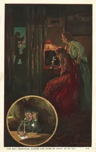 Telephone call warning of burglars (colour litho) Telephone call warning of burglars (colour litho)