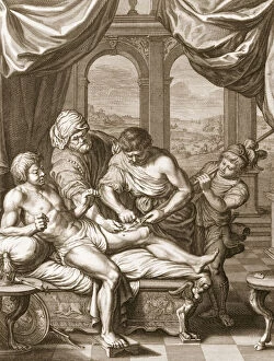 Telephus Cured by the Rust of the Same Spear Which Wounded him, 1731 (engraving)