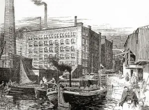 Cotton Mills Print, Miles Platting, Manchester, 19th century