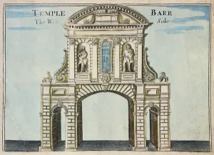 Temple Bar, the West Side, from the Inns of Court from A Book of the Prospects Temple Bar, the West Side, from the Inns of Court from A Book of the Prospects